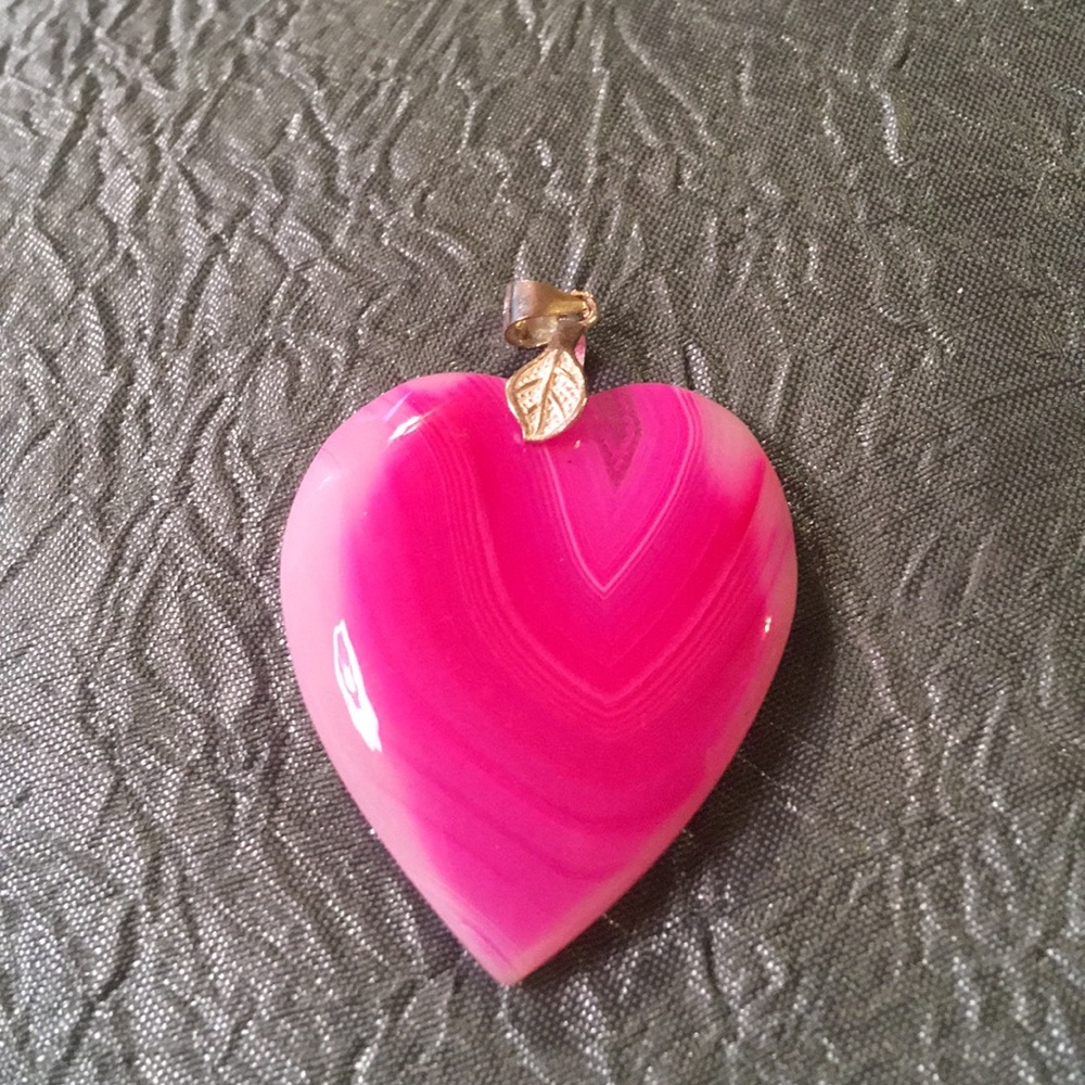 Sterling Silver & Pink Ombré Quartz Heart Pendant